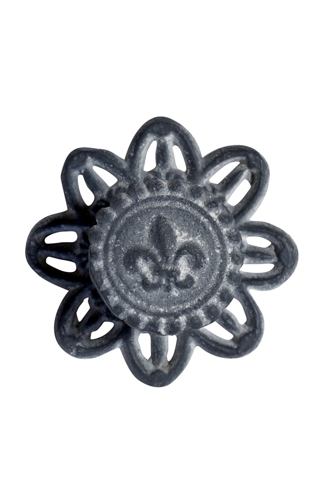 Fleur de lis Knob - Antique Grey