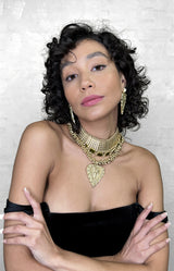 Esther Necklace - Gold/Olive