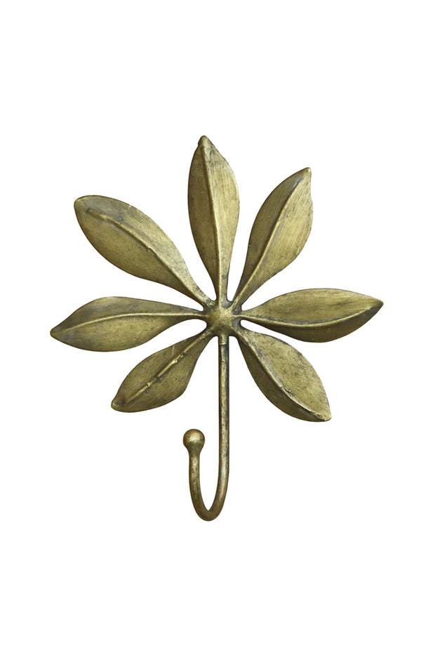 Leaf Hook Antique Brass
