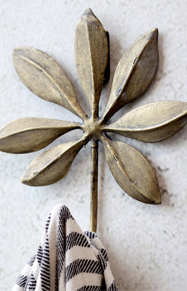 Leaf Hook Antique Brass