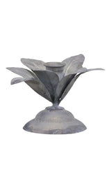 Small Flower Candlestick - Antique grey