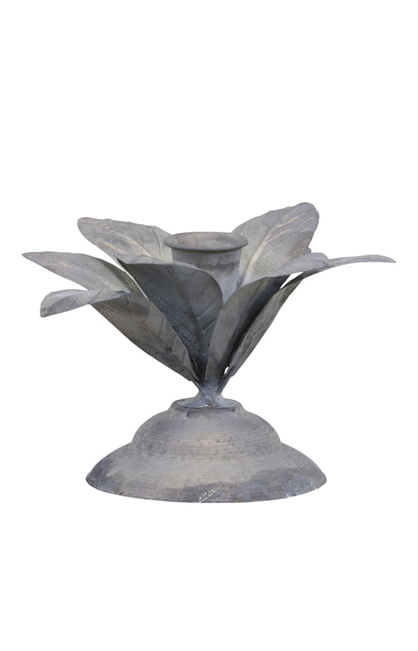 Small Flower Candlestick - Antique grey