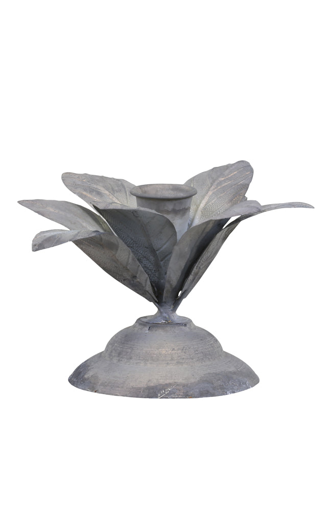Small Flower Candlestick - Antique grey