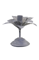 Medium Flower Candlestick - Antique grey