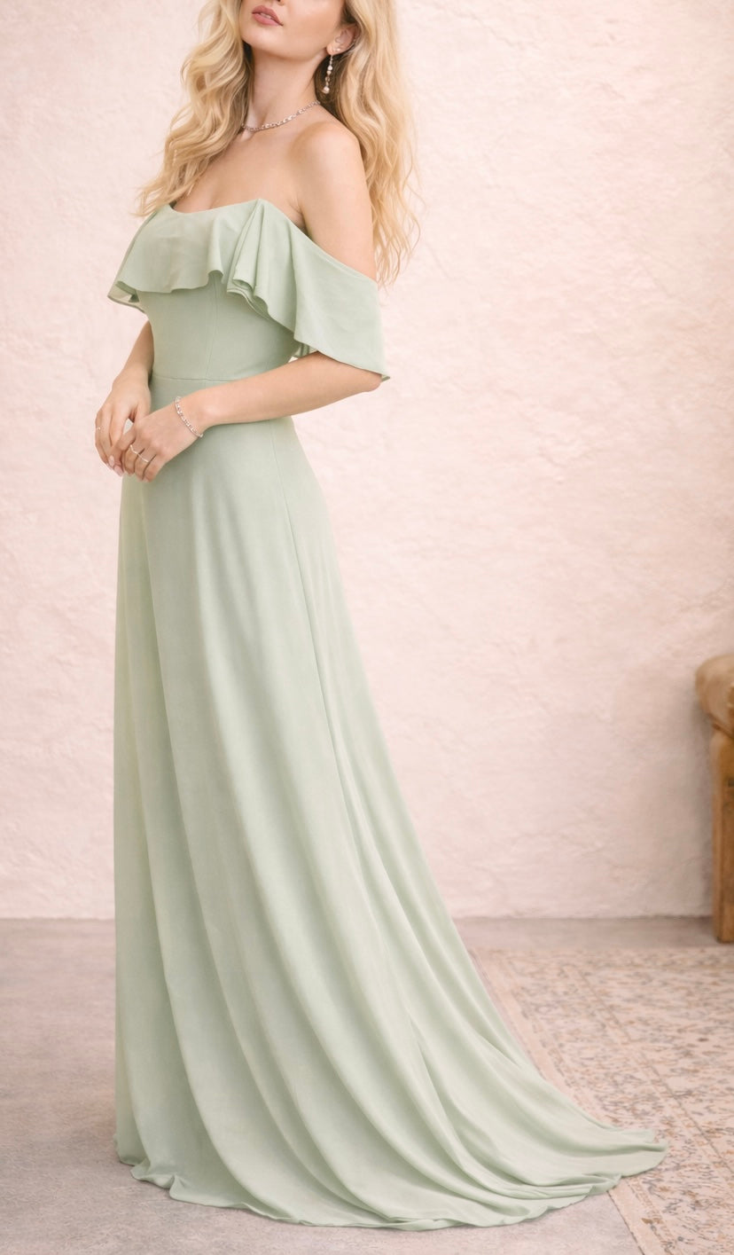 Freya Chiffon Gown  - Sage