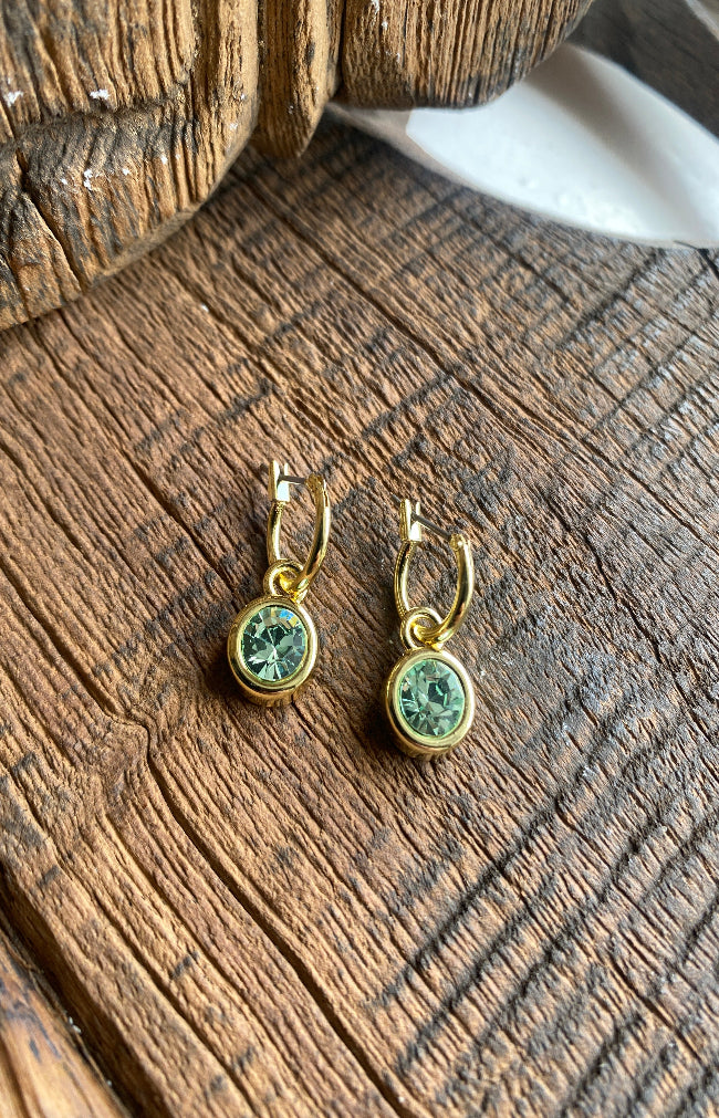 Gold Plated Azalea Earrings - Lux Crystal Chrysolite