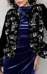 Marina Embellished Jacket - Black Multi