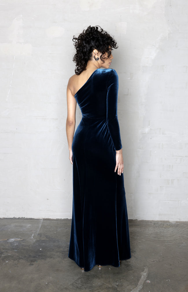 Meghan Velvet Gown - Teal