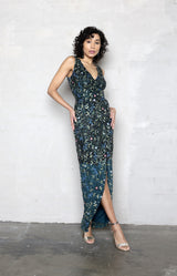 Rosie Gown (hand beaded) - Forest Green