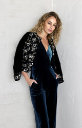 Marina Embellished Jacket - Black Multi
