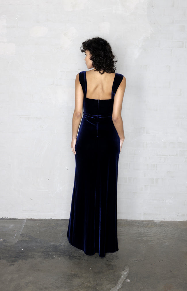 Kate Velvet Gown - Midnight