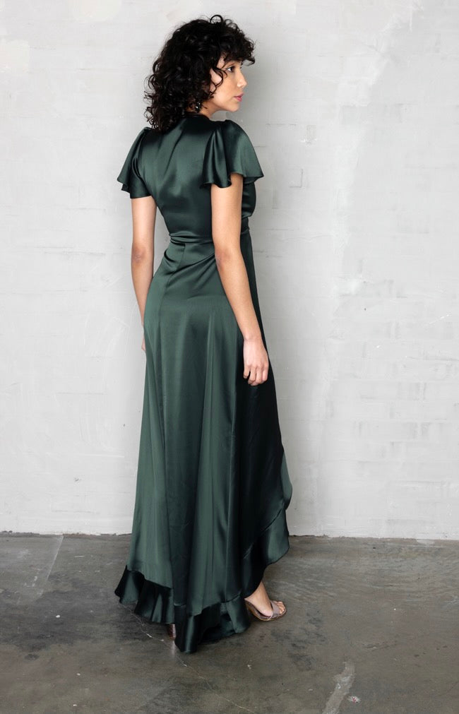 Rowe High/Low Gown - Forest Green