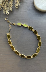 Faro Necklace - Gold/Olive