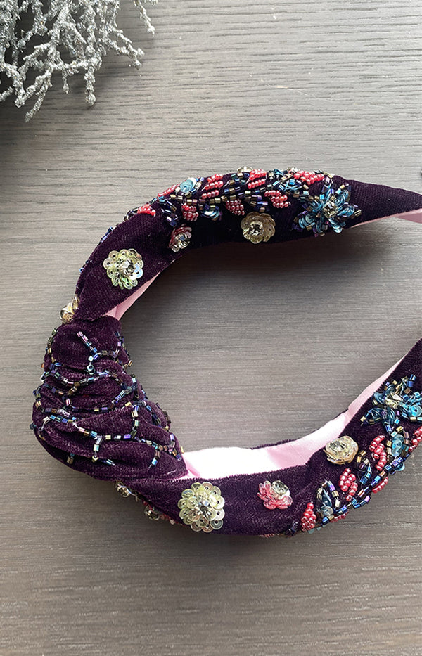 Flower Headband - Purple Multi