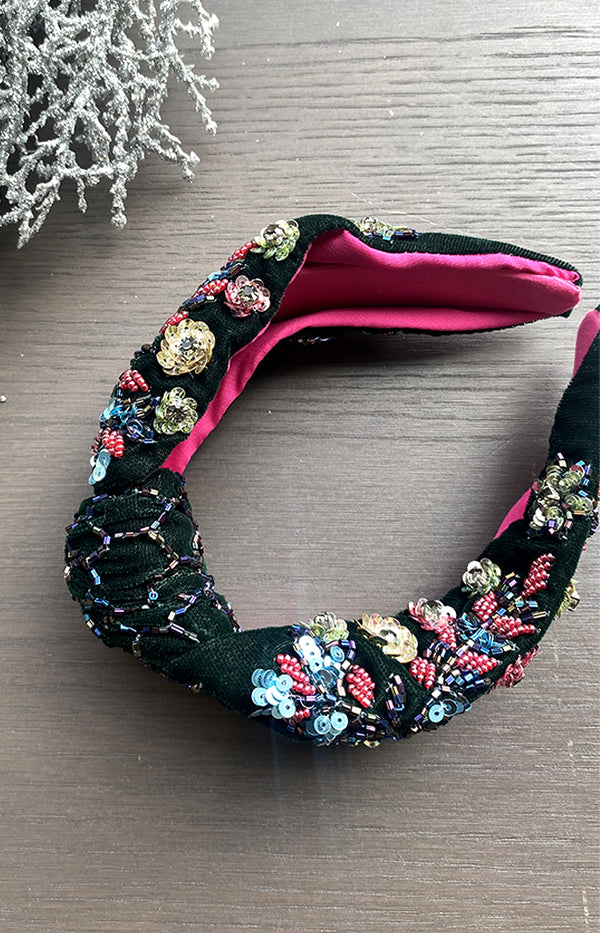 Flower Headband - Teal Multi