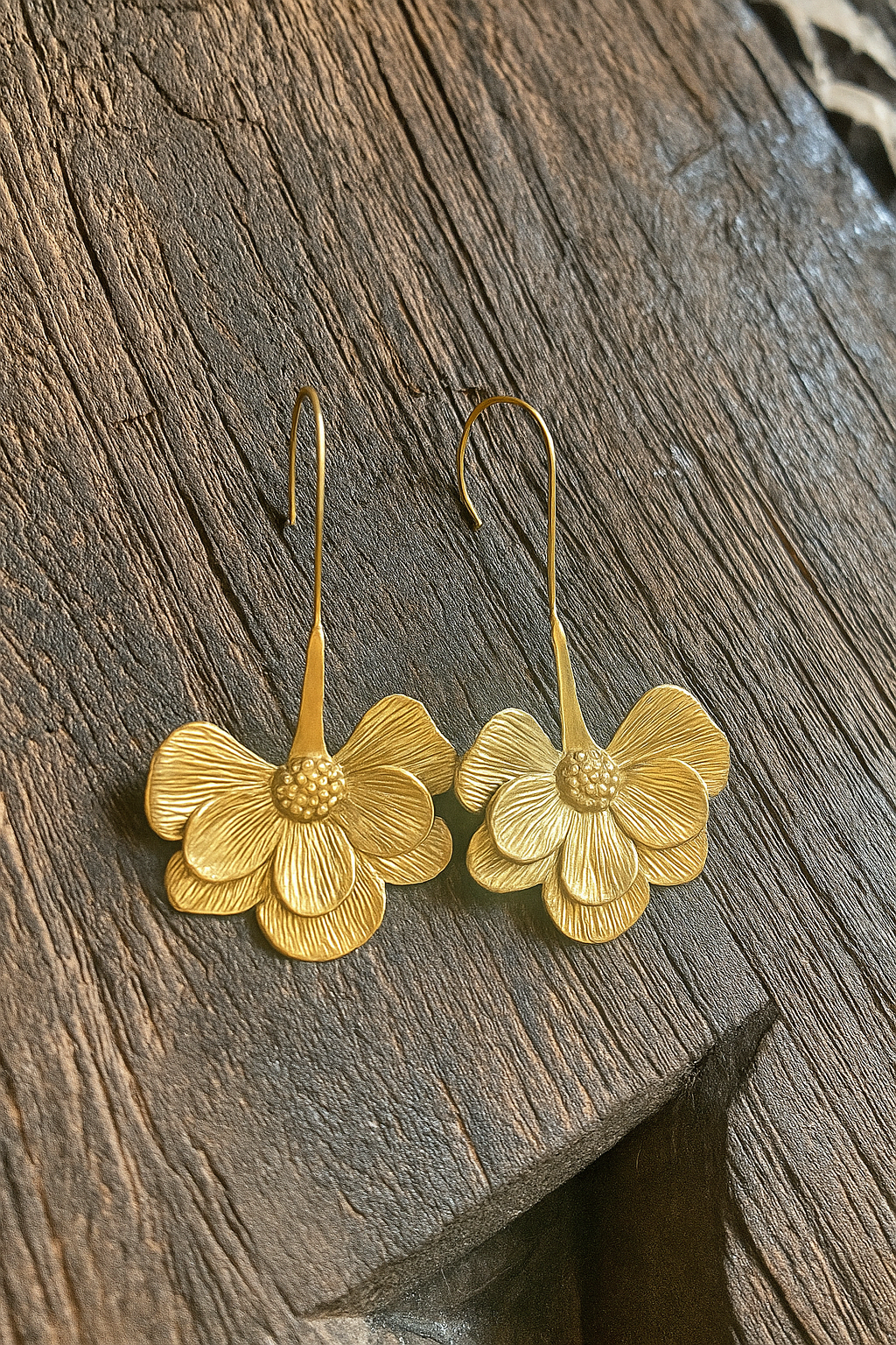 Flower Earrings - Gold Plated