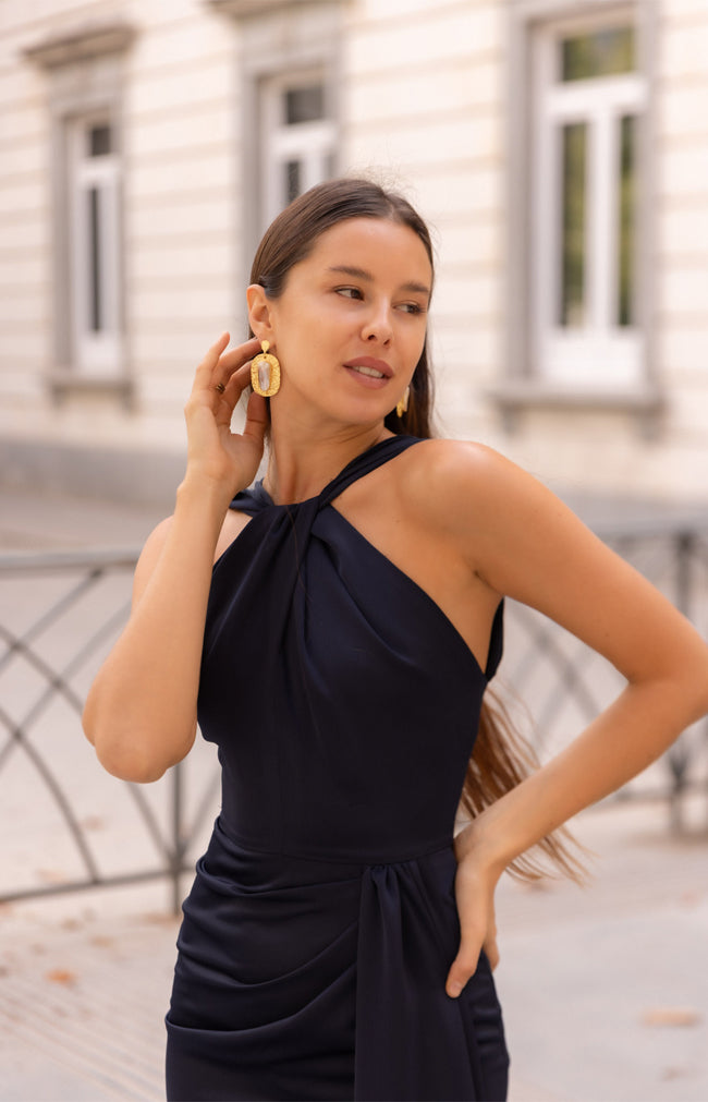 Caprice Satin Gown - Midnight