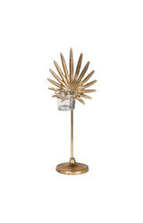 Gold palm candle holder - medium