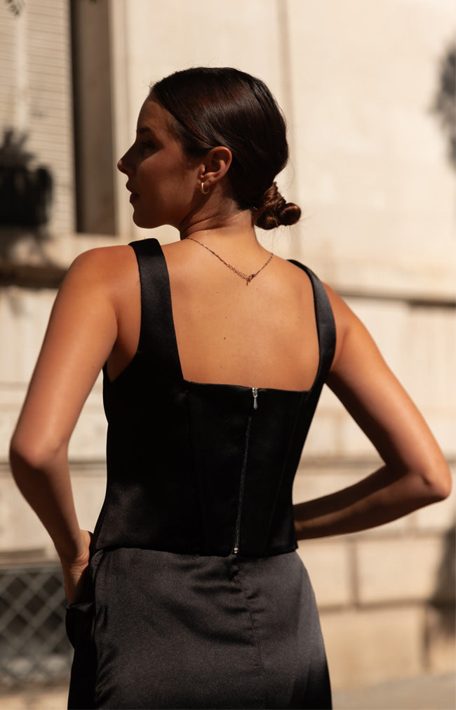 Harlow Corset Top  - Black