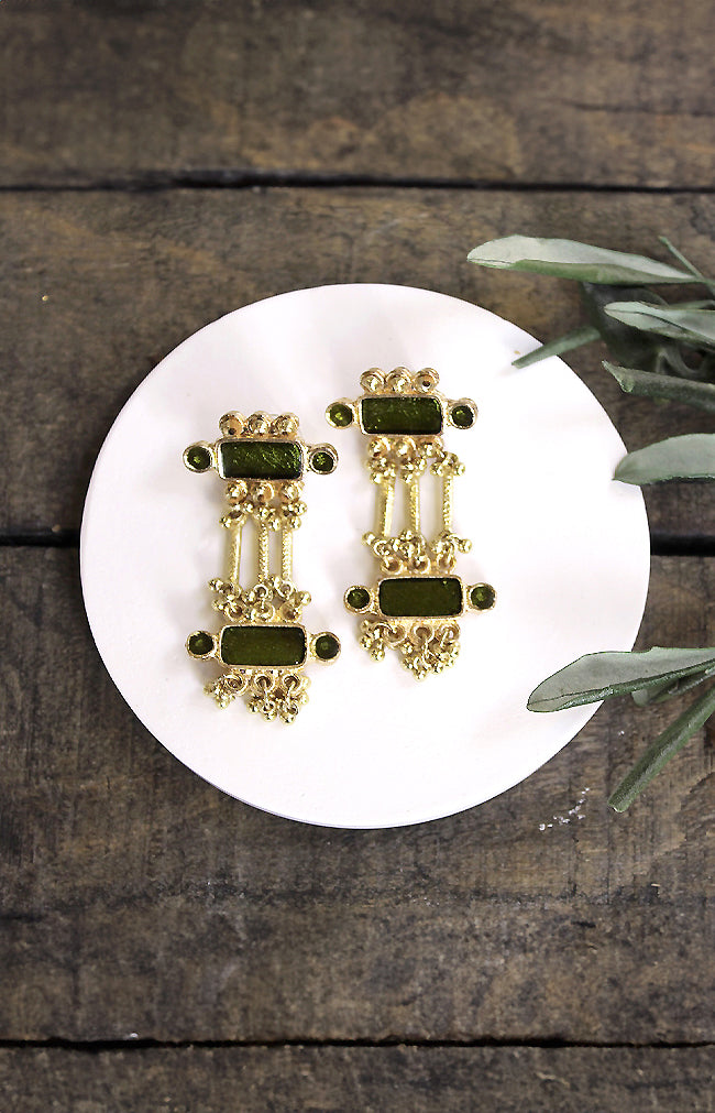 Yasmin Earrings - Olive