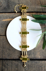 Yasmin Bracelet - Gold/Olive