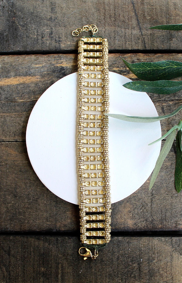 Esther Bracelet - Gold/Olive