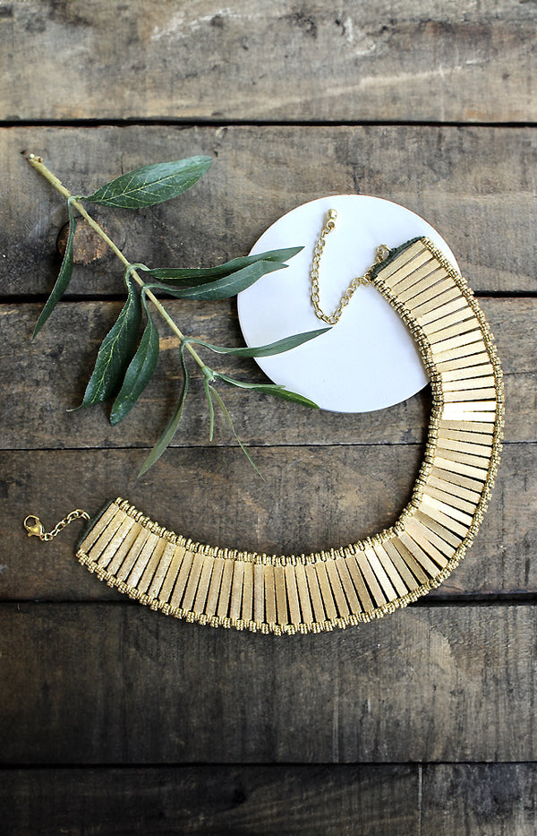 Esther Necklace - Gold/Olive