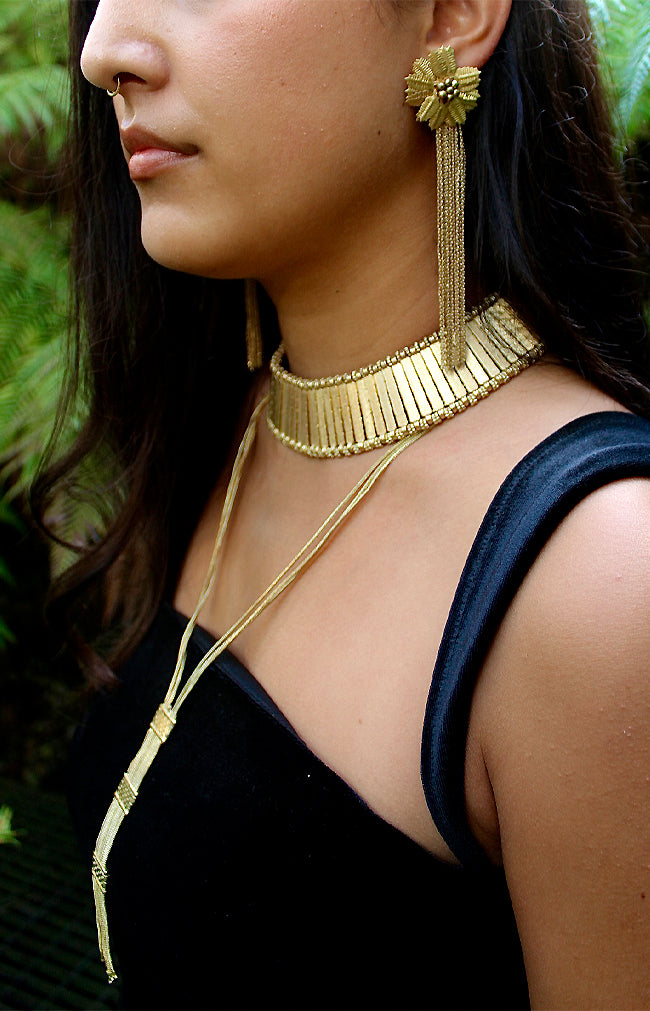 Esther Necklace - Gold/Olive