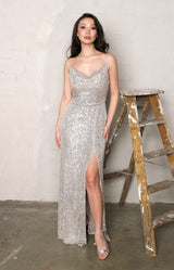Rian Sequin Gown - Light Gold