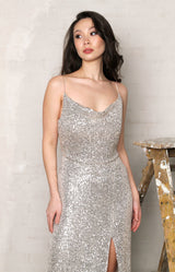 Rian Sequin Gown - Light Gold