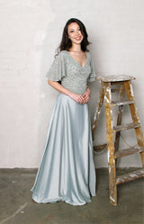 Colette Hand Beaded Top - Sage