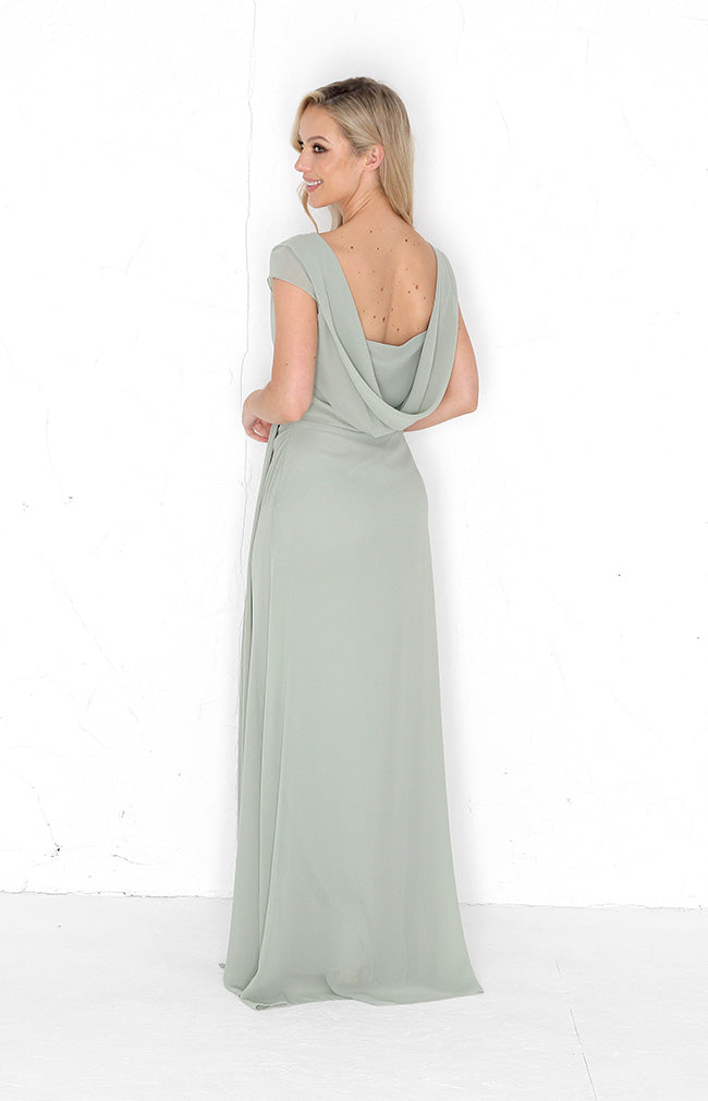 green emerald velvet dress Eden Chiffon Gown