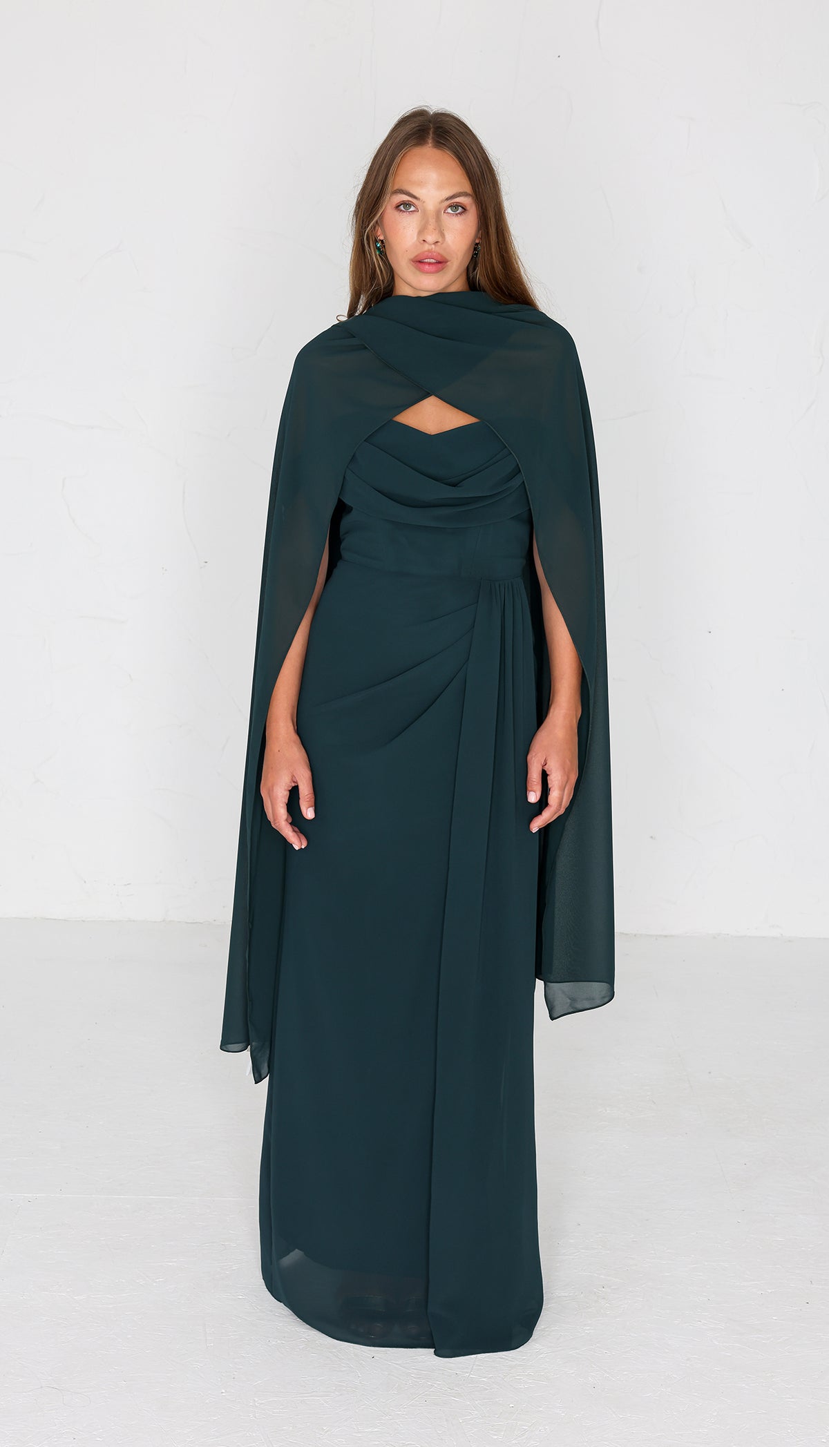 Chiffon Shawl - Forest Green