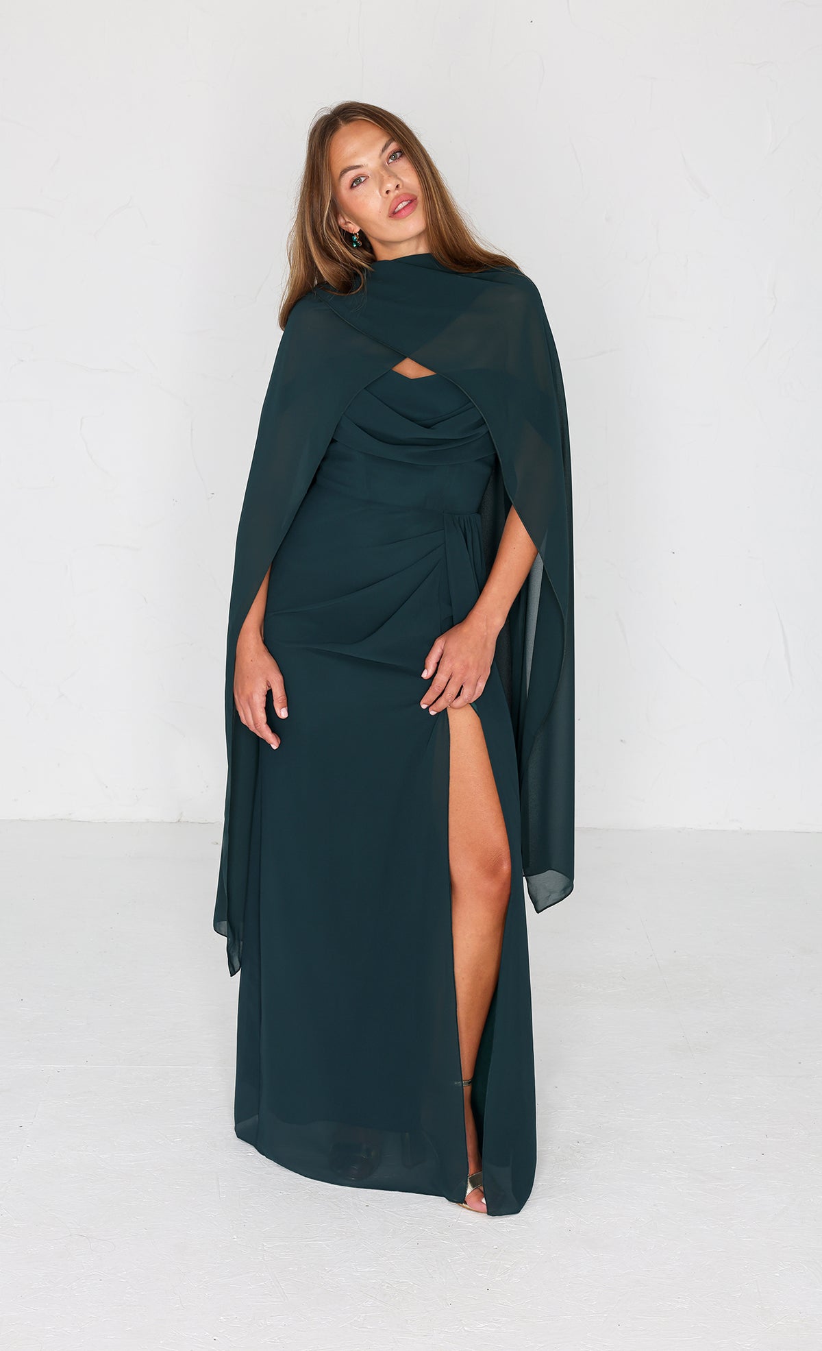Chiffon Shawl - Forest Green