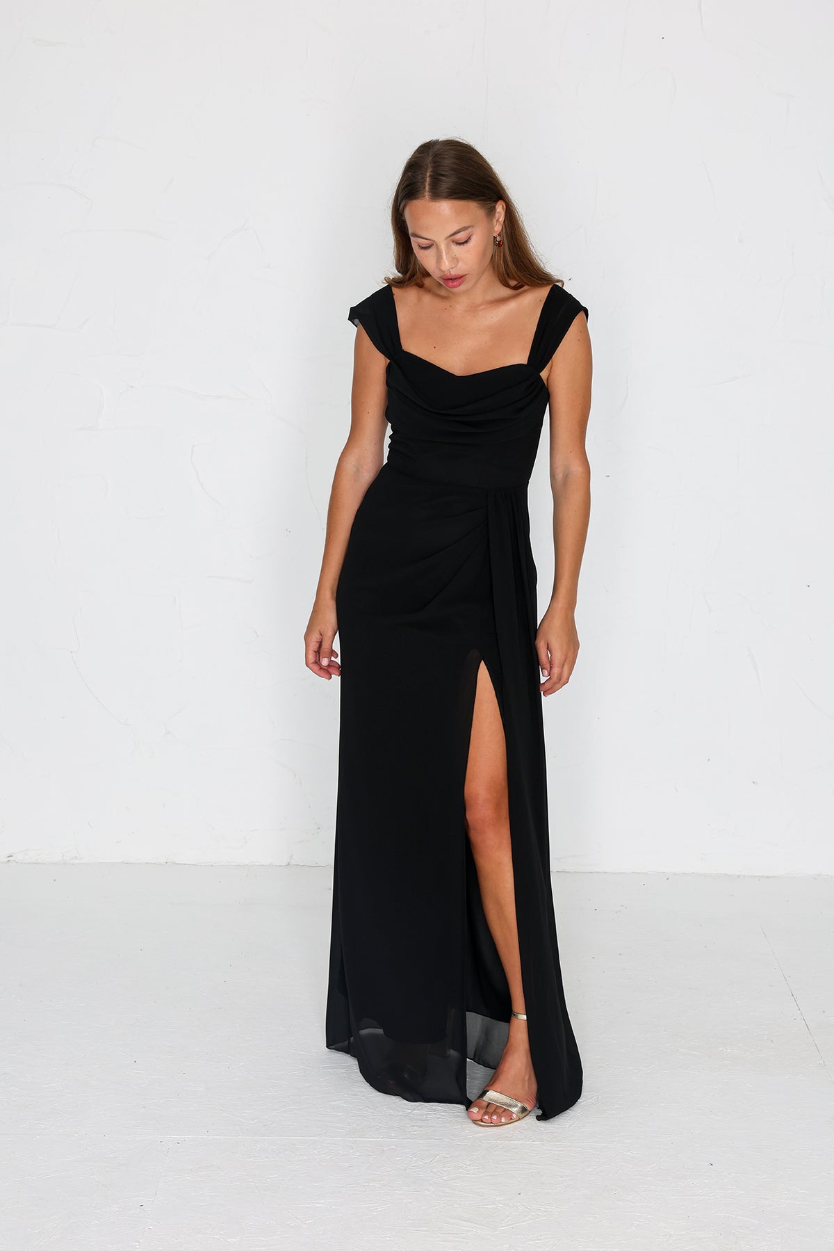 Austen Chiffon Gown - Black AS