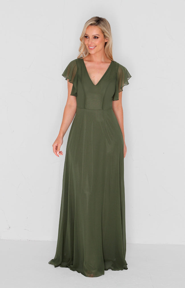 Maye Gown - Olive Green