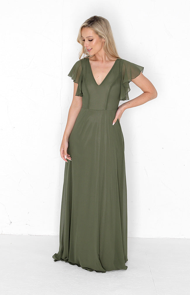 Maye Gown - Olive Green