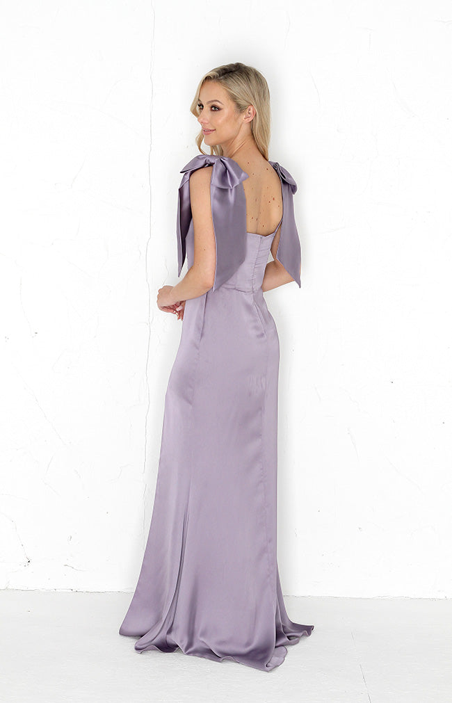 Edwina Satin Gown  - Lavender