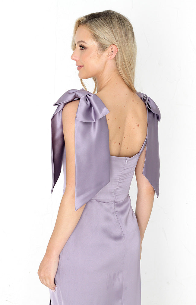 Edwina Satin Gown  - Lavender