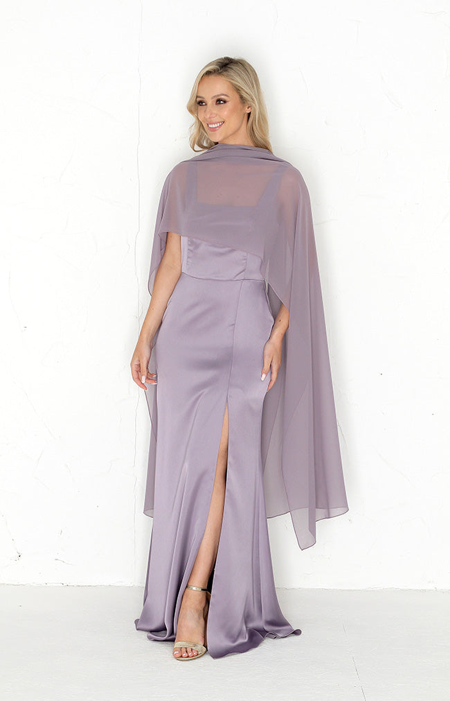 Edwina Satin Gown  - Lavender