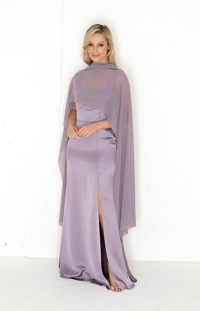 Edwina Satin Gown  - Lavender