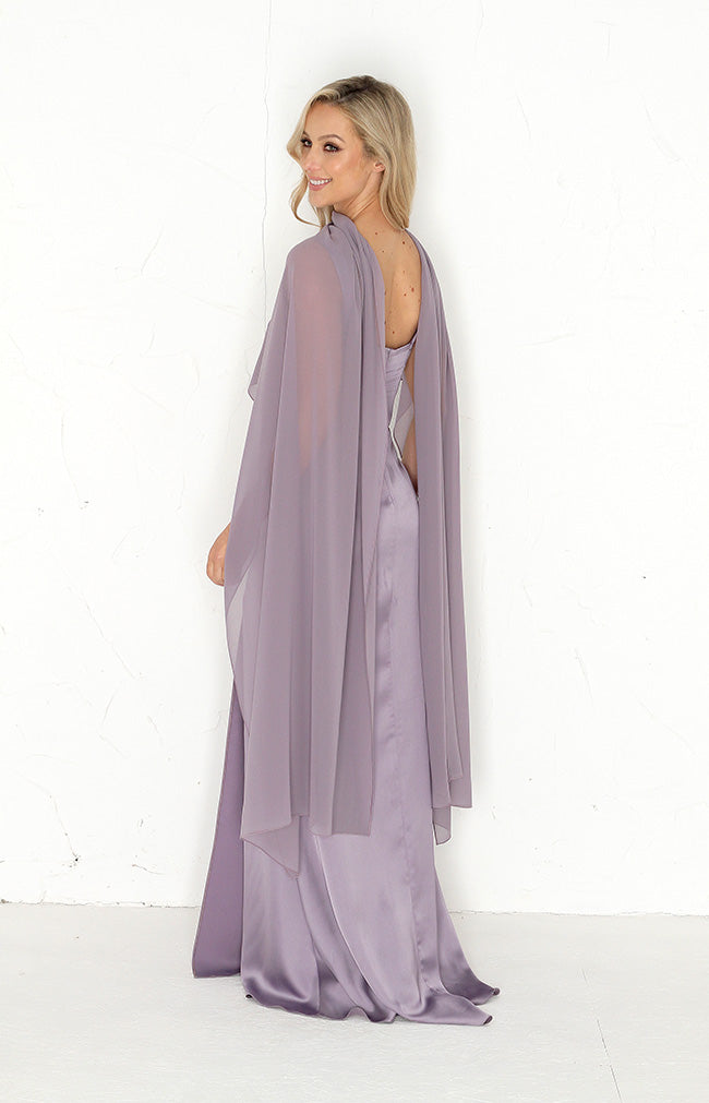 Edwina Satin Gown  - Lavender