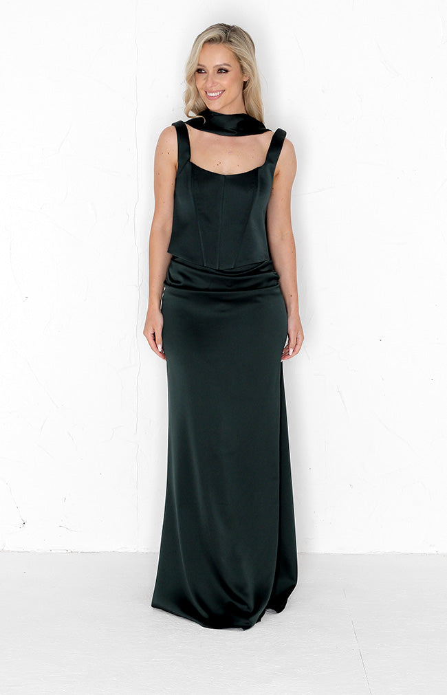 Neck Scarf Satin - Forest Green