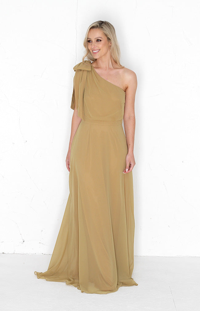 Fleur Chiffon Gown - Desert Sand