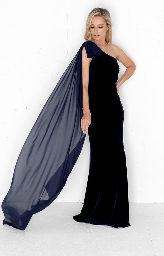 Detachable Chiffon Bow  - Midnight