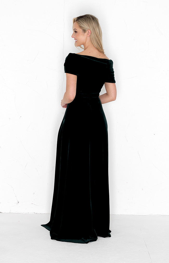 Yvette Velvet Gown - Forest Green