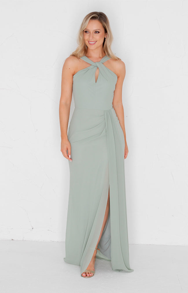 Caprice Chiffon Gown - Sage