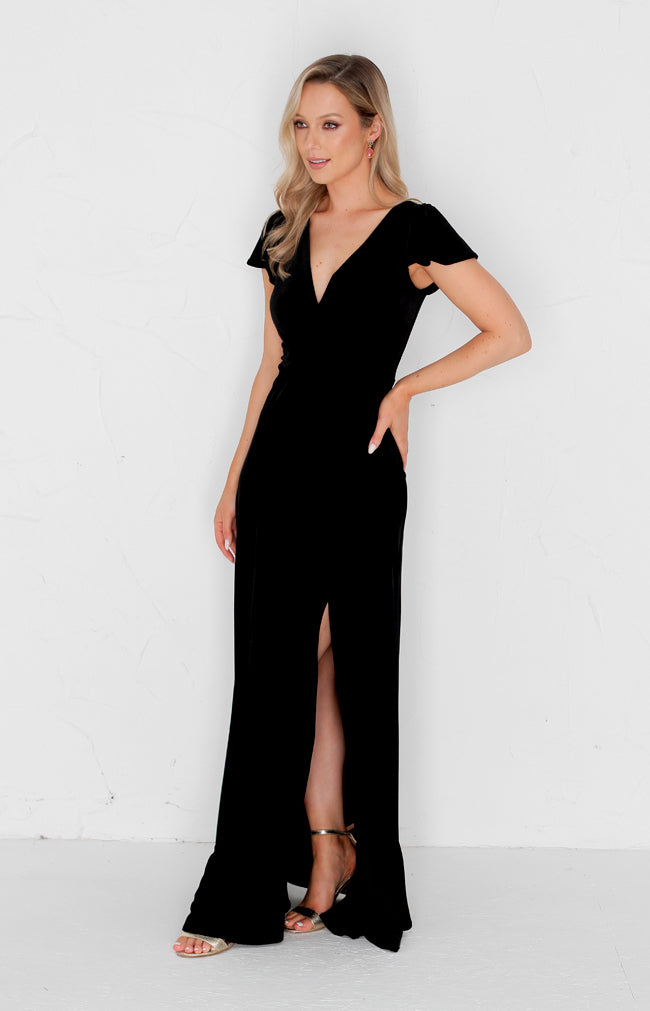 Tallie Velvet Gown - Black