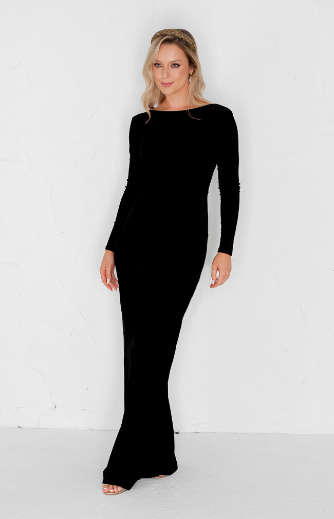 Harper Velvet Gown - Black
