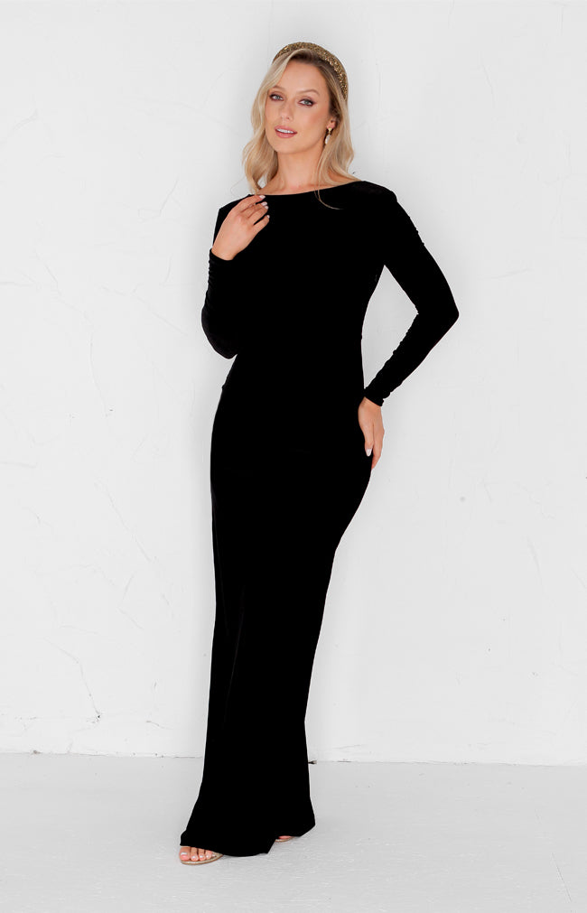 Harper Velvet Gown - Black
